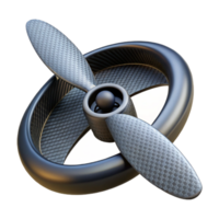 memorable contemporary Hyper-specific, photorealistic render of a single, carbon fiber drone propeller, isolated cutout Ultra-detailed texture with Transparent Background professional png