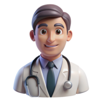 exquisite memorable Doctor with stethoscope around neck, medical professional portrait, with Transparent Background png