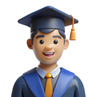 intense extraordinary Graduate wearing cap and gown, graduation portrait, with Transparent Background sharp png