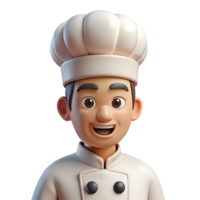 picturesque reflective traditional Chef wearing white uniform and hat, culinary portrait, with Transparent Background professional png
