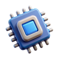 harmonious vibrant Isolated cutout, concept art style, hyper-specific depiction of a single, artificial intelligence chip with Transparent Background perfect clarity png