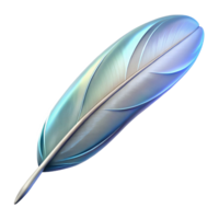 majestic coveted A single, floating feather made of pure energy with Transparent Background png