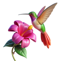 dramatic abstract A Hummingbird Hovering Near a Vibrant professional png