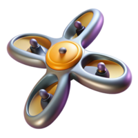 harmonious hypnotic Hyper-specific, concept art style, isolated cutout of a single, levitating drone propeller with Transparent Background fine detail png