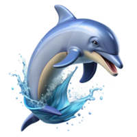 serene vintage A Playful Dolphin Leaping out of the original png