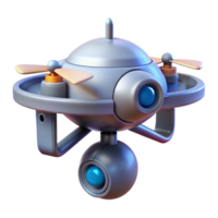 fascinating signature Isolated cutout, concept art style render of a single, levitating, futuristic security camera drone Hyper-specific design with Transparent Background png