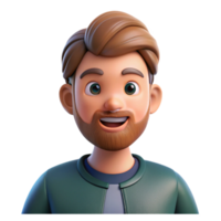 immaculate remarkable Young man with beard, hipster portrait, with Transparent Background png