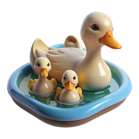 beautiful rustic A Family of Ducks Swimming in a Pond high resolution png