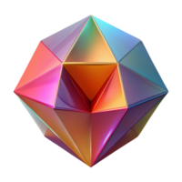 majestic surreal An abstract, geometric shape with multiple facets and vibrant colors with Transparent Background expertly shot png
