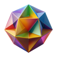 pristine tropical An abstract, geometric shape with multiple facets and vibrant colors with Transparent Background fine detail png
