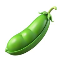 mesmerizing retro Single green pea pod with Transparent Background professional png