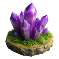 dramatic contemporary A Cluster of Amethyst Crystals Sprouting high resolution png