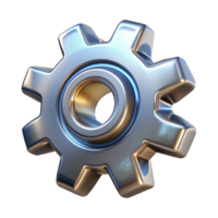 iconic futuristic A floating, metallic gear with intricate clockwork details with Transparent Background premium png