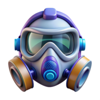 bold gorgeous Concept art style, isolated cutout of a futuristic respirator mask with integrated filters and sensors, ultra-detailed with Transparent Background refined png