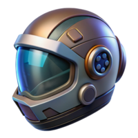 dazzling ethereal tropical Ultra-detailed concept art style, isolated cutout of a futuristic motorcycle helmet with HUD display, hyper-specific with Transparent Background premium png