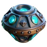 sumptuous surreal Alien technology device, glowing symbols, intricate carvings with Transparent Background elite png