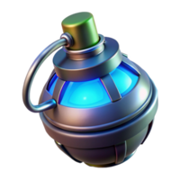 exemplary contemporary Hyper-specific, ultra-detailed render of a single, glowing energy grenade with digital timer with Transparent Background gallery standard png