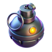 enchanting passionate traditional Hyper-specific, ultra-detailed render of a single, glowing energy grenade with digital timer with Transparent Background high resolution png