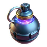 sought-after classic Hyper-specific, ultra-detailed render of a single, glowing energy grenade with digital timer with Transparent Background luxury png