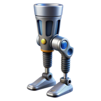 vibrant unparalleled Concept art style, isolated cutout of a single cybernetic leg with hydraulic pistons, ultra-detailed, hyper-specific with Transparent Background png