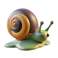 vibrant distinctive Hyper-specific concept art style render of a single snail, shell visible, leaving slime trail trail cropped, isolated cutout, with Transparent Background png