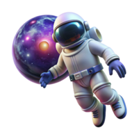 vibrant rustic A Lone Astronaut Floating in Space 4K png