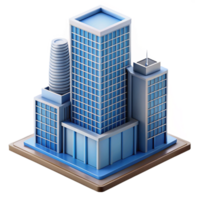 glorious tranquil abstract Modern skyscraper architectural model with Transparent Background 4K png