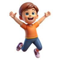 dynamic sumptuous Excited child, playful pose, with Transparent Background studio quality png