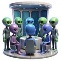beautiful vintage A Group of Alien Diplomats with Diverse high quality png