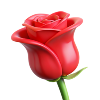 immaculate rustic A single, perfect red rose bud with Transparent Background sharp png