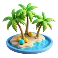 serene rustic A Tropical Beach with Palm Trees and high resolution png