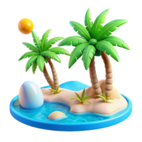 beautiful rustic A Tropical Beach with Palm Trees and authentic png