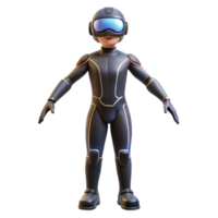 gorgeous impressionist Virtual reality body suit, haptic feedback, sleek black design with Transparent Background masterfully captured png