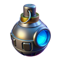 impressive playful futuristic Futuristic grenade, glowing core, digital timer with Transparent Background premium png