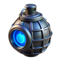 alluring signature Futuristic grenade, glowing core, digital timer with Transparent Background png