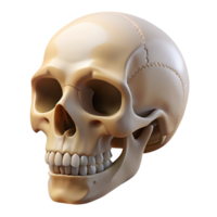 dramatic energetic victorian Hyper-specific, professional render of a single, human skull with realistic bone texture, isolated cutout with Transparent Background crisp png
