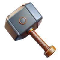exceptional nordic Thor's Hammer, Mjolnir, powerful weapon with Transparent Background expertly shot png