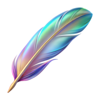 iconic art deco A floating feather, light and airy, with delicate, iridescent hues with Transparent Background precision png
