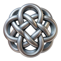 striking dramatic mid-century An intricate Celtic knot made of interwoven silver vines with Transparent Background elite png
