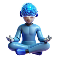 magnificent abstract A Person Meditating with a Brain Computer 4K png