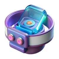 enchanting inspired Concept art style rendering of a futuristic, holographic, wrist-mounted computer interface Isolated cutout with Transparent Background png