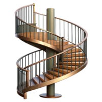 spectacular geometric Spiral staircase, wrought iron railing with Transparent Background flawless png