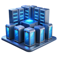 serene contemporary A Futuristic Data Center with Rows of detailed png