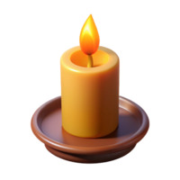 elegant unparalleled A single, burning candle with a flickering flame with Transparent Background png