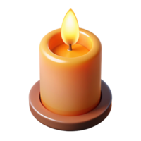 dazzling whimsical urban A single, burning candle with a flickering flame with Transparent Background elite png