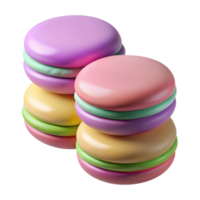 fascinating calm impressionist A stack of colorful macarons in pastel shades with Transparent Background handcrafted png