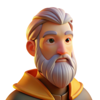 magnificent rustic Portrait of a Man with a Long Beard and high quality png