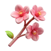 exceptional coastal Concept art style, isolated cutout of a hyper-specific single branch of cherry blossoms, pink flowers Ultra-detailed with Transparent Background sharp png