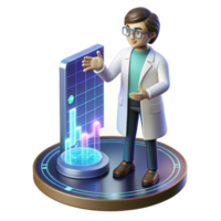 stunning minimalist A Scientist Analyzing Data on a 4K png