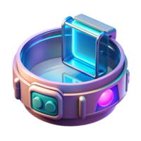 calm picturesque Concept art style rendering of a futuristic, holographic, wrist-mounted computer interface Isolated cutout with Transparent Background expertly shot png